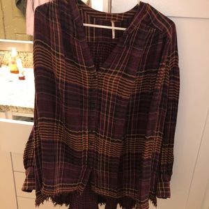 Free people flowy plaid top